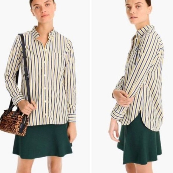 NWT J.Crew Stripe Button Up Classic Fit Boy Shirt - Picture 2 of 16